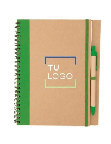 Cuaderno de cartón con bolígrafo